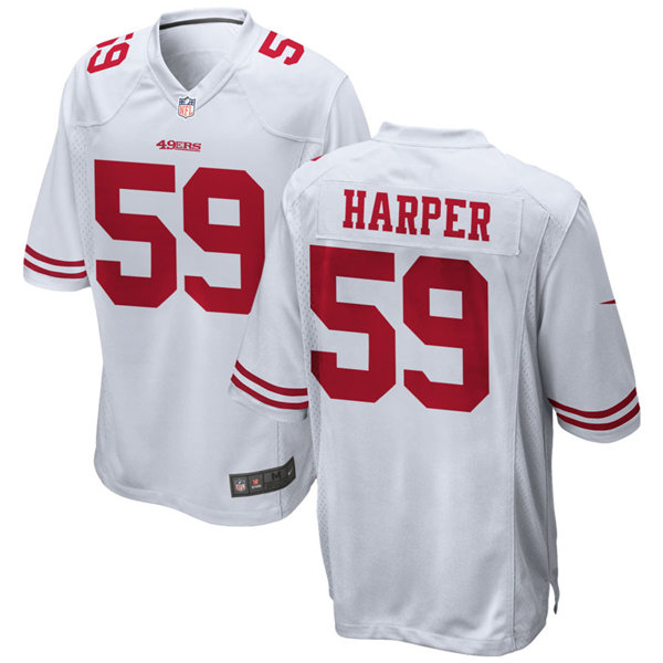 Mens San Francisco 49ers Retired Player #59 Willie Harper Nike White Vapor Limited Player Jersey