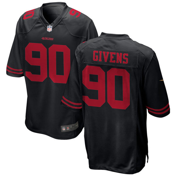 Mens San Francisco 49ers #90 Kevin Givens Nike Black Alternate Vapor Limited Player Jersey
