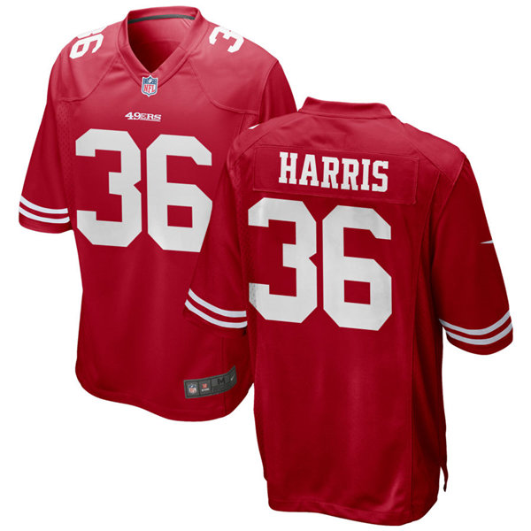 Mens San Francisco 49ers #36 Marcell Harris Nike Scarlet Vapor Limited Player Jersey
