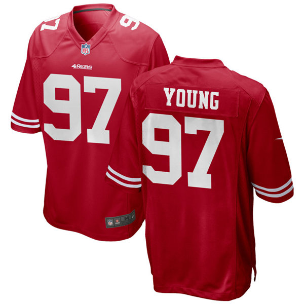 Mens San Francisco 49ers Retired Player #97 Bryant Young Nike Scarlet Vapor Limited Player Jersey