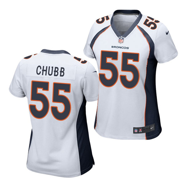 Womens Denver Broncos #55 Bradley Chubb Nike White Limited Player Jersey