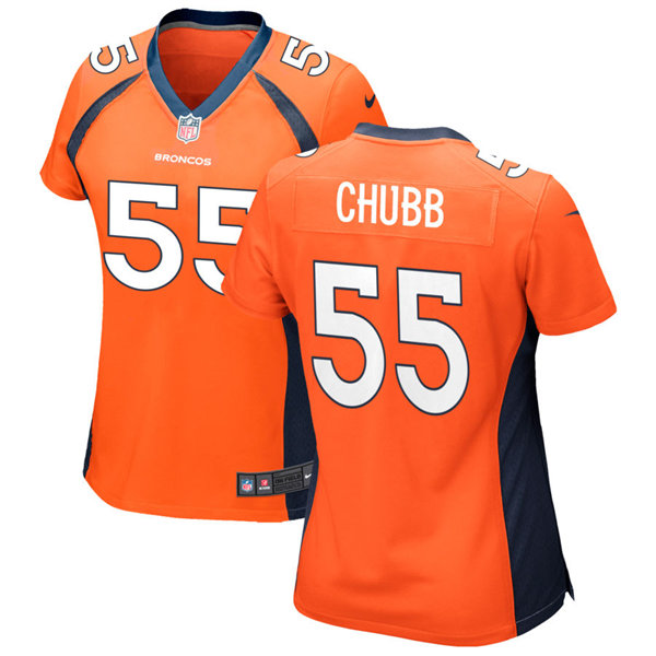 Womens Denver Broncos #55 Bradley Chubb Nike Orange Limited Player Jersey