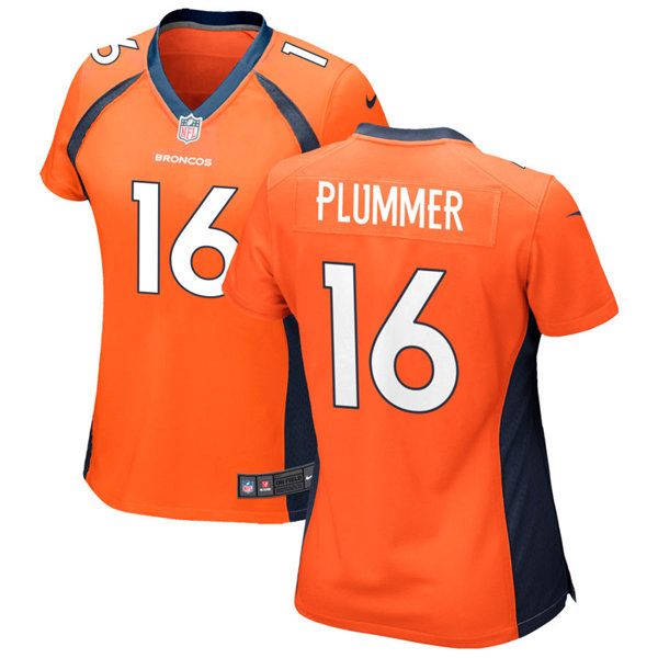 Womens Denver Broncos Retired Player #16 Jake Plummer Nike Orange Limited Player Jersey