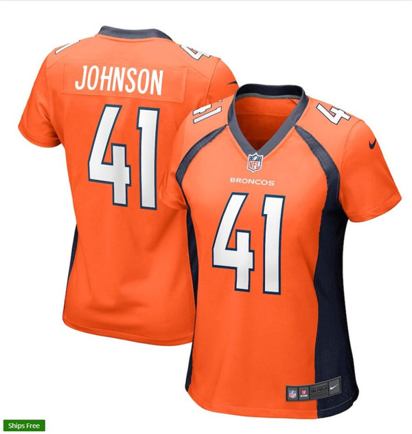 Womens Denver Broncos #41 Jamar Johnson Nike Orange Limited Player Jersey