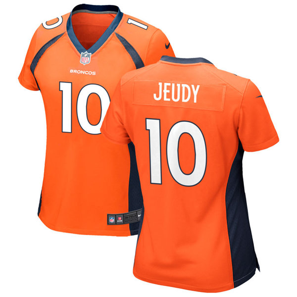Womens Denver Broncos #10 Jerry Jeudy Nike Orange Limited Player Jersey