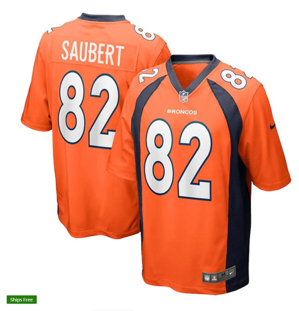 Mens Denver Broncos #82 Eric Saubert Nike Orange Vapor Untouchable Limited Jersey