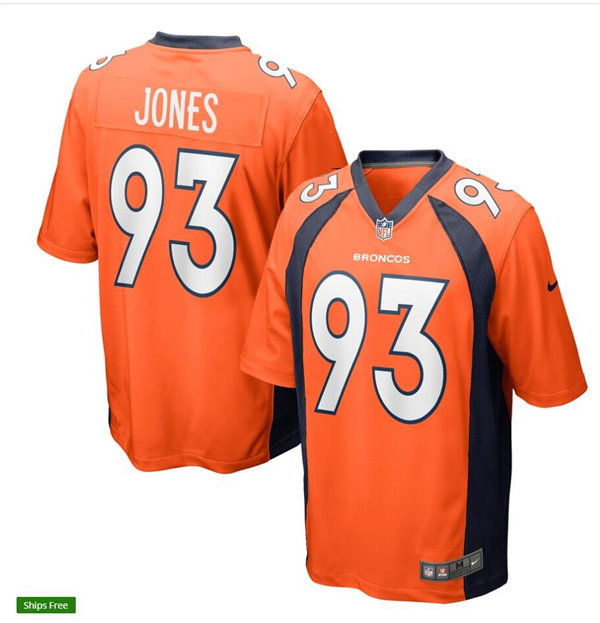 Mens Denver Broncos #93 Dre'Mont Jones Nike Orange Vapor Untouchable Limited Jersey
