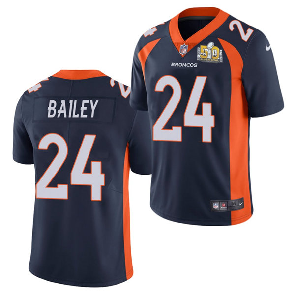 Mens Denver Broncos Retired Player #24 Champ Bailey Nike Navy Vapor Untouchable Limited Jersey