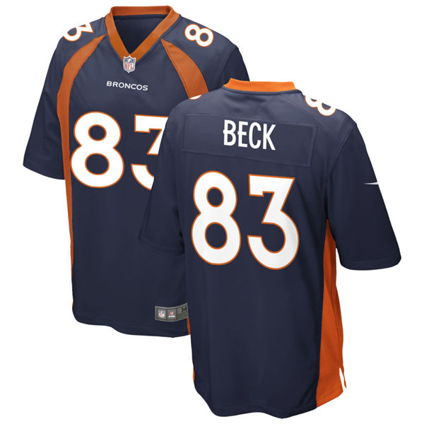 Mens Denver Broncos #83 Andrew Beck Nike Navy Vapor Untouchable Limited Jersey