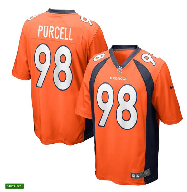 Mens Denver Broncos #98 Mike Purcell Nike Orange Vapor Untouchable Limited Jersey