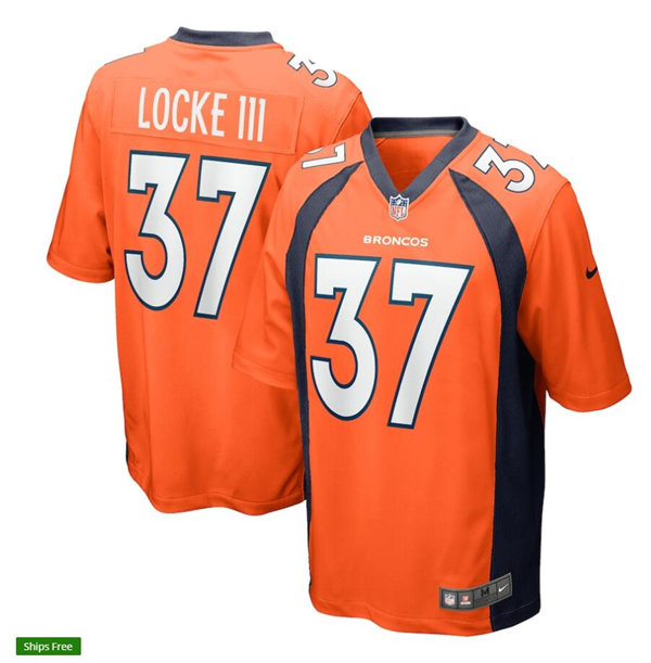 Mens Denver Broncos #37 P.J. Locke III Nike Orange Vapor Untouchable Limited Jersey