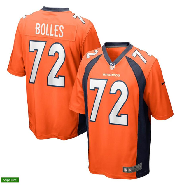 Mens Denver Broncos #72 Garett Bolles Nike Orange Vapor Untouchable Limited Jersey