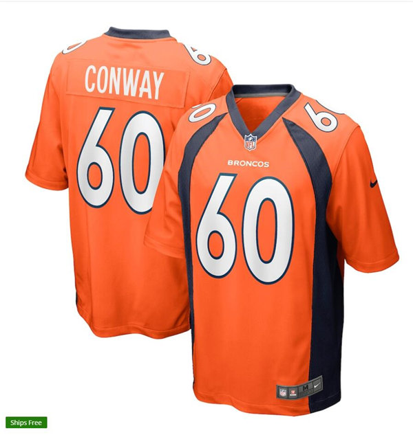Mens Denver Broncos #60 Cody Conway Nike Orange Vapor Untouchable Limited Jersey