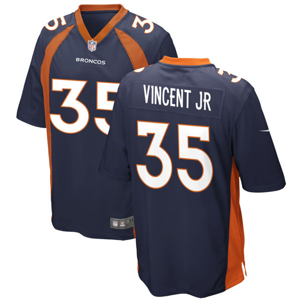 Mens Denver Broncos #35 Kary Vincent Jr. Nike Navy Vapor Untouchable Limited Jersey
