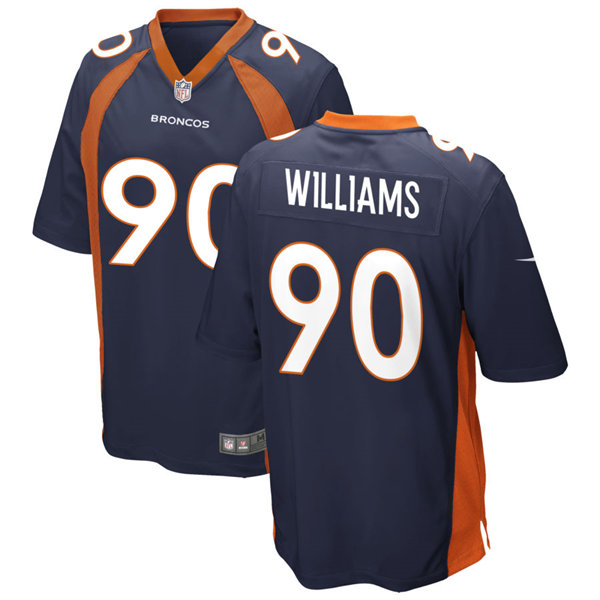 Mens Denver Broncos #90 DeShawn Williams Nike Navy Vapor Untouchable Limited Jersey