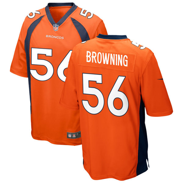 Mens Denver Broncos #56 Baron Browning Nike Orange Vapor Untouchable Limited Jersey