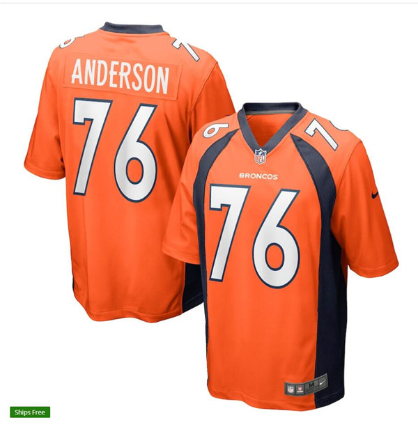 Mens Denver Broncos #76 Calvin Anderson Nike Orange Vapor Untouchable Limited Jersey