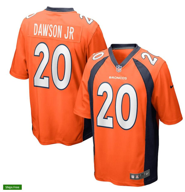 Mens Denver Broncos #20 Duke Dawson Nike Orange Vapor Untouchable Limited Jersey