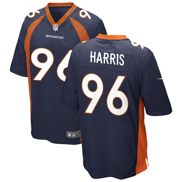 Mens Denver Broncos #96 Shelby Harris Nike Navy Vapor Untouchable Limited Jersey