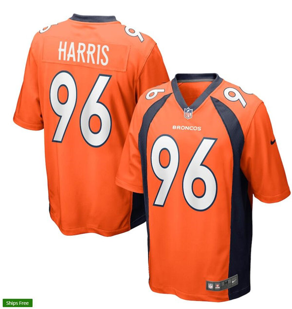 Mens Denver Broncos #96 Shelby Harris Nike Orange Vapor Untouchable Limited Jersey