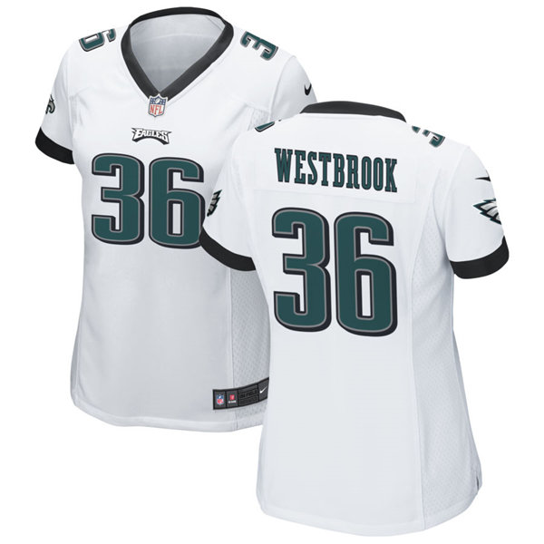Womens Philadelphia Eagles Retired Player #36 Brian Westbrook Nike White Limited Jersey