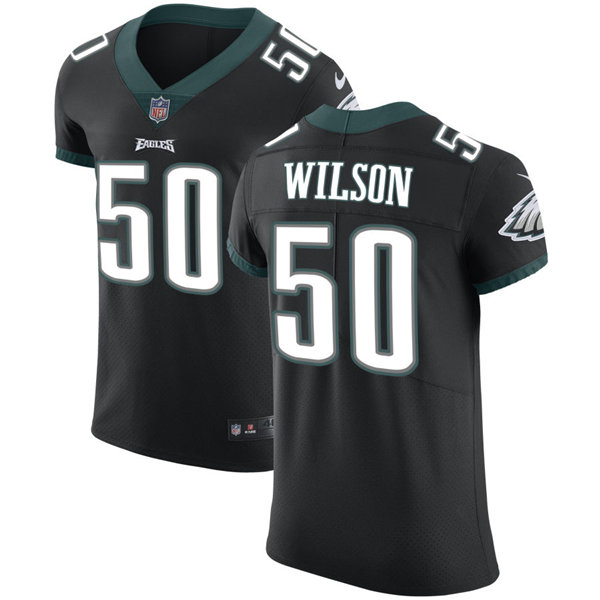 Mens Philadelphia Eagles #50 Eric Wilson Nike Black Vapor Limited Jersey