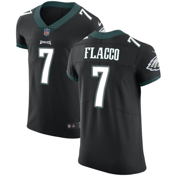 Mens Philadelphia Eagles #7 Joe Flacco Nike Black Vapor Limited Jersey