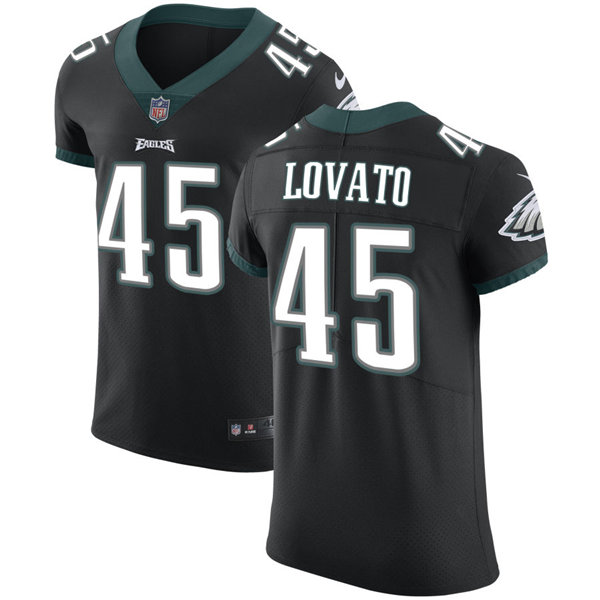 Mens Philadelphia Eagles #45 Rick Lovato Nike Black Vapor Limited Jersey