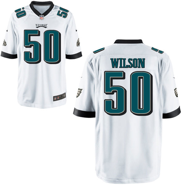 Mens Philadelphia Eagles #50 Eric Wilson Nike White Vapor Limited Jersey