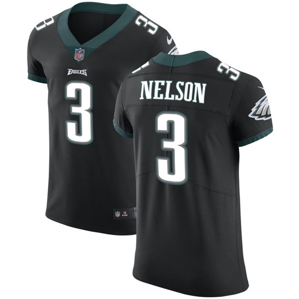 Mens Philadelphia Eagles #3 Steven Nelson Nike Black Vapor Limited Jersey