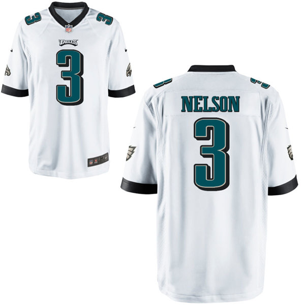 Mens Philadelphia Eagles #3 Steven Nelson Nike White Vapor Limited Jersey