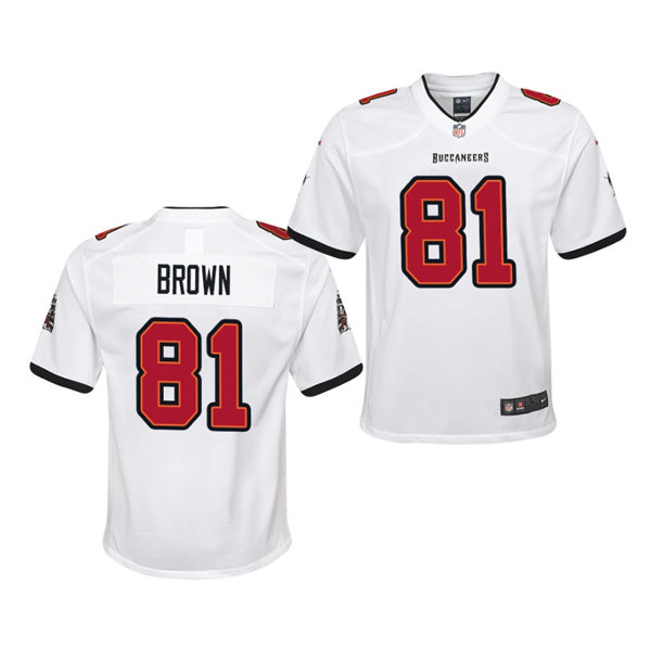 Youth Tampa Bay Buccaneers #81 Antonio Brown Nike Road White Limited Jersey