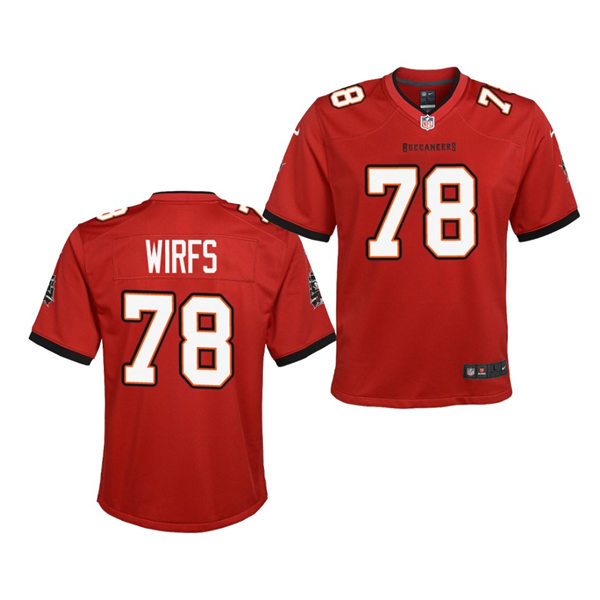 Youth Tampa Bay Buccaneers #78 Tristan Wirfs Nike Home Red Limited Jersey