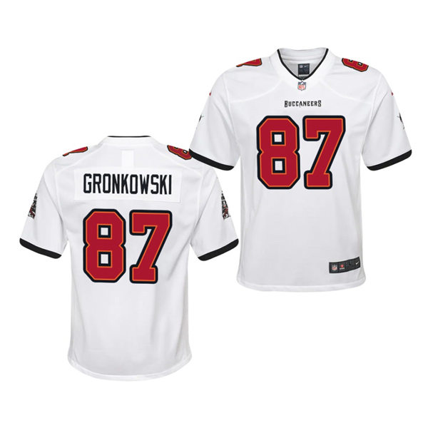 Youth Tampa Bay Buccaneers #87 Rob Gronkowski Nike Road White Limited Jersey