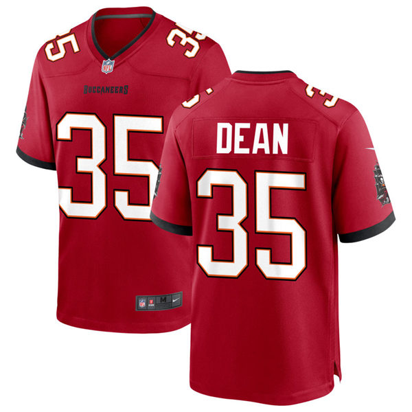Mens Tampa Bay Buccaneers #35 Jamel Dean Nike Home Red Vapor Limited Jersey