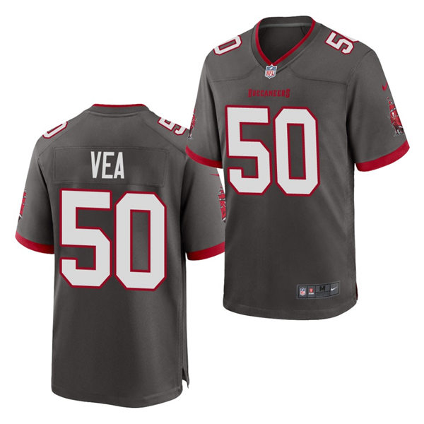 Mens Tampa Bay Buccaneers #50 Vita Vea Nike Pewter Alternate Vapor Limited Jersey