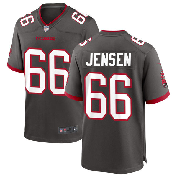 Mens Tampa Bay Buccaneers #66 Ryan Jensen Nike Pewter Alternate Vapor Limited Jersey