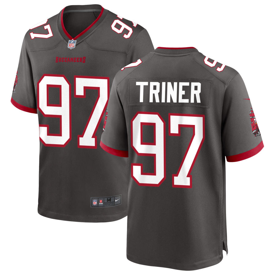 Mens Tampa Bay Buccaneers #97 Zach Triner Nike Pewter Alternate Vapor Limited Jersey