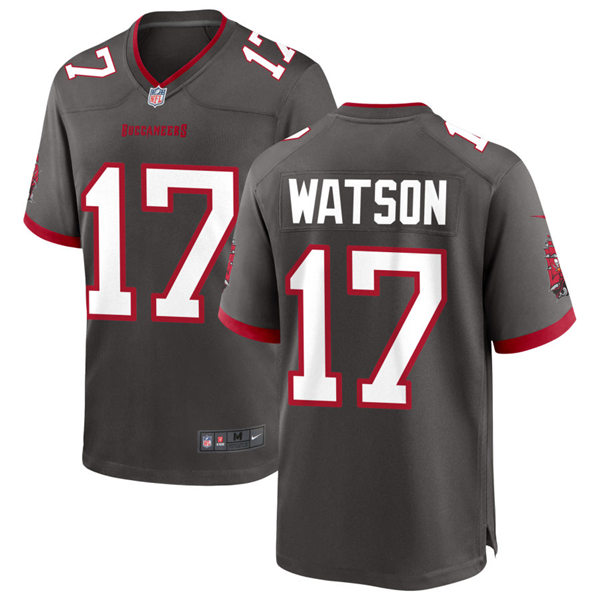 Mens Tampa Bay Buccaneers #17 Justin Watson Nike Pewter Alternate Vapor Limited Jersey