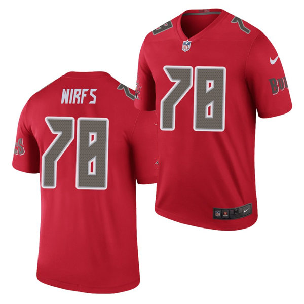 Mens Tampa Bay Buccaneers #78 Tristan Wirfs Nike Red Color Rush Vapor Limited Jersey