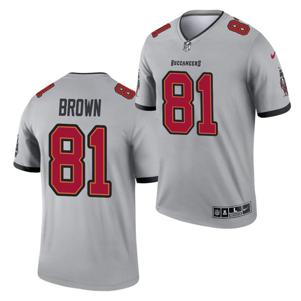 Mens Tampa Bay Buccaneers #81 Antonio Brown Nike Gray 2021 Inverted Legend Jersey