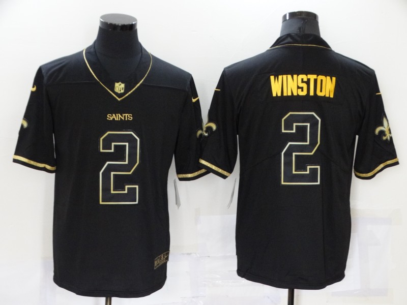 Mens New Orleans Saints #2 Jameis Winston Nike Black 2020 Salute To Service Limited Jersey