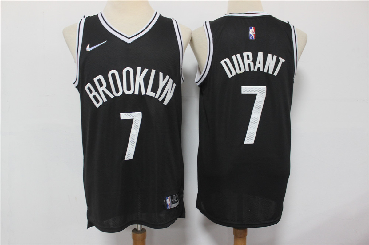Men's Brooklyn Nets #7 Kevin Durant Black 75th Anniversary Diamond 2021 Stitched Jersey