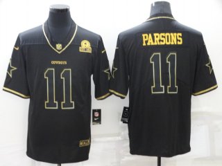Men's Dallas Cowboys #11 Micah Parsons Black Golden Edition Limited Stitched Jersey