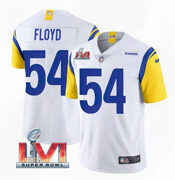 Men's Los Angeles Rams #54 Leonard Floyd 2022 White Super Bowl LVI Vapor Limited Stitched Jersey