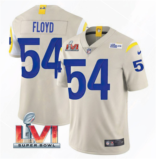 Men's Los Angeles Rams #54 Leonard Floyd 2022 Bone Super Bowl LVI Vapor Limited Stitched Jersey