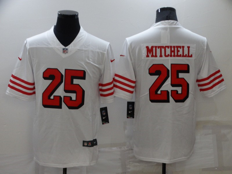 Nike San Francisco 49ers #25 Elijah Mitchell White Color Rush Vapor Limited Jersey