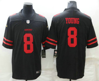 Men's San Francisco 49ers #8 Steve Young Black Vapor Untouchable Stitched NFL Nike Limited Jersey