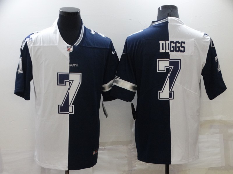 Men's Dallas Cowboys #7 Trevon Diggs White Blue Two Tone 2021 Vapor Untouchable Stitched NFL Nike Limited Jersey