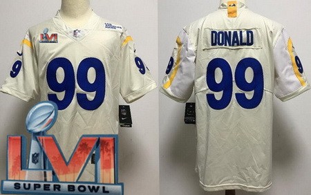 Youth Los Angeles Rams #99 Aaron Donald Limited Bone 2022 Super Bowl LVI Bound Vapor Jersey